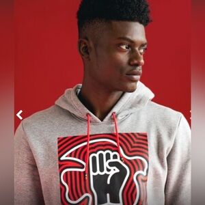 Puma Gray Hoodie with Red and Black Graphic